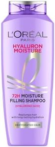 L'Oreal Paris Moisture Filling Shampoo, With Hyaluronic Acid, For Dry & Dehydrated Hair, Adds Shine & Bounce, Hyaluron Moisture 72H, 200ML.