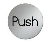 Push Pull Toilets Staff Only Ladies Gents Disabled Arrow Private Hand Wash Door Signs Self Adhesive Disc (Push)