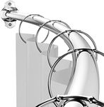 Curved Shower Curtain Rod, Adjustable 40-72 inches Extra Wide Curved Shower Rods for Bathroom, Rust proof Shower Rod, Premium Stainless Steel Curved Curtain Rod for Shower, Bathtub, Silver