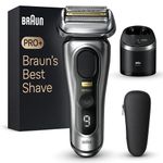 Braun PRO+ Electric Shaver Series 9 9567cc, LifeTime Sharp Precision Long Hair Trimmer and Wet & Dry Electric Razor for Smooth Skin with 60min Battery Runtime