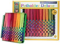 Friendly Loom Potholder 7" Traditional Size Green Potholder Deluxe Loom Kit with Rainbow Color Cotton Loops Make 6 Potholders, Weaving Crafts for Kids & Adults, MADE in The USA by Harrisville Designs