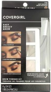 COVERGIRL - Easy Breezy Brow Powder Kit, three shades brow definer, professional double-ended angled brush, effortless, 100% Cruelty-Free,Soft Brown - 710