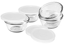 Anchor Hocking 80381L11 Set of 4 Custard Cups with 4 Lids, 6 ounces