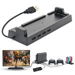 Hub Dock for Nintendo Switch Dock, Switch USB Hub for Nintendo Switch with 4 Output Ports for Wired Pro Controllers, Keyboard, Joy-Con Dock, Switch Controller Adapter, Mobile Phone, etc