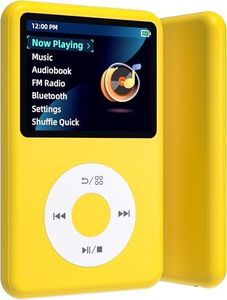 Innioasis 128G Mp3 Player with Bluetooth, 2.4" Portable Mini HiFi Sound Bluetooth Walkman Digital Music Player Storytelling Player for Kids (Yellow)