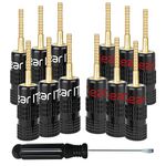 GearIT Flex Pin Banana Plugs for Speaker Wire (6 Pairs, 12 Pieces), Speaker Connector Pin Plug Type, 24K Gold Plated for Spring-Loaded Speaker Banana Jack Terminals