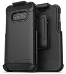 Encased Galaxy S10e Belt Clip Holster Case (2019 Scorpio Armor) Ultra Protective Tough Grip Cover with Holder for Samsung Galaxy S10 E - Black