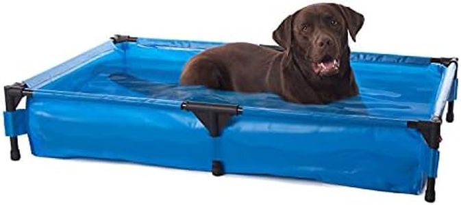 K&H Pet Products Portable Dog Pool & Pet Bath for Dogs and Puppies, Swimming Pool for Large Dogs Heavy Duty, Plastic Wading Pet Pool with Drain, X-Large 32 X 50 X 9 Inches