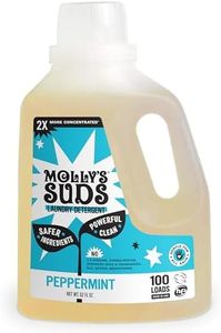 Molly's Suds Liquid Laundry Detergent | Natural Laundry Detergent Soap for Sensitive Skin | 2x Concentrated, High Efficiency (HE) | Peppermint - 100 Loads