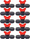 Hydrogarden 10PCS Drip Irrigation Switch Valve for 16mm Drip Tubing Barbed Locking Fitting Gate Valves Drip Irrigation Shut Off Valve, Black (BB2UK)