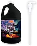 Acrylic Paint Black Color (128 oz/1 Gallon), Black With Rich Pigment Non Toxic Paint for Kids Students Artists Painters