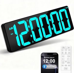 TXL 17.2" Large Countdown Timer for Gym & Classroom, Bluetooth Digital Wall Clock with Seconds, (Ice Blue)