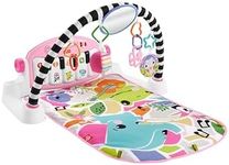 Fisher-Price Baby Activity Mat Glow and Grow Kick & Play Piano Gym, Portable Musical Toy with Smart Stages Learning, Ages 0+ Months, Pink, Queens English Version, HYH63