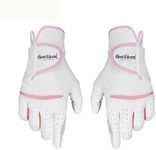 Scott Edward 1 Pair Leather Women's Golf Gloves Both Hand or 2 Pack Left Right Hand, Ladies Sports Gloves, Non-slip Wear-resistant Gloves, Breathable, Soft, Enhanced Grip And Comfort (Pink, 20-L)