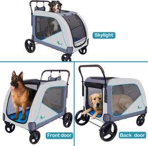 Ownpets X-Large Pet Stroller – Blue, Heavy-Duty for Large Pets