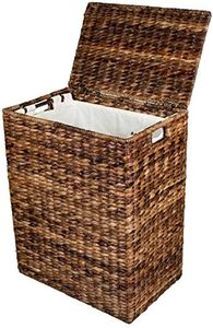 BirdRock Home Abaca Laundry Hamper - Hand Woven - Removable Canvas Laundry Bag