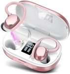 Wireless Earbuds 128hrs Bluetooth 5.3 Headphone Sport 2024 Bluetooth Earbuds Stereo Deep Bass Over Ear Bud with Earhooks ENC Noise Cancelling Mic IPX7 Waterproof Earphone for Workout/Running