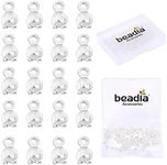 BEADIA Silver Plated End Caps Non Tarnish 3x6mm 200pcs for Jewelry Making Findings