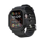 elkson Made for Apple Watch Ultra 2 1 Bumper Case Band 49mm Screen Protector Tempered Glass, Quattro Pro 2.0 Series Rugged for iWatch, Military Grade Durable Protective Cover, Shock Proof