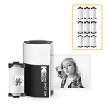 KODAK Memo Shot ERA Kids Instant Digital Camera and Photo Label Printer Bundle, White (Camera with 1 Roll One-Touch Label Cartridge + 9 Rolls Cartridge Set)