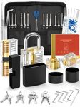 Eventronic 38-Piece Lock Picking Set, [2023 Difficulty Upgrade] Credit Card Size Lock Pick Tool Kit with 4 Transparent Locks, Bonus E-Guides for Beginner and Pro Locksmiths