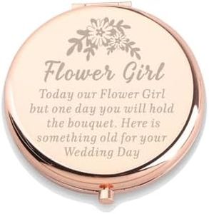 WUSUANED Flowers Girl Makeup Mirror Proposal Gifts Wedding Party Gifts Bridesmaid Mirror Mother of The Bride Gift (Flowers Girl Makeup Mirror)