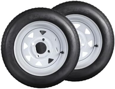 2 Pack 4.80-12 4.80x12 480-12 4.80-12 Trailer Tires with 12'' Rims, 4 Lug on 4'', Load Range C 6PR
