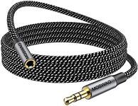 MOSWAG 10FT/3Meter 3.5mm Extension Cable Audio Male to Female Stereo Extension Adapter Nylon Braided Cord Compatible for Home/Car Stereos Smartphones Headphones Tablets Media Players and More