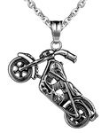 Feilok Men Women Punk Gothic Harley Davidson Motorcycle Stainless Steel Pendant Necklace
