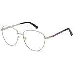 SOJOS Oversized Aviator Blue Light Blocking Glasses for Women Men, Metal Frame Clear Lens Eyeglasses SJ5098, Silver Frame/Anti-Blue Light Lens