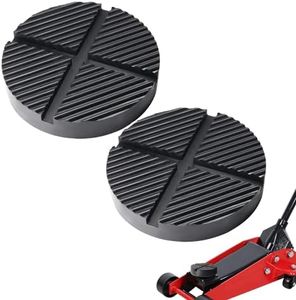 Yharnamite 2 Pcs Floor Jack Rubber Pad, Universal Jack Adapter, Pinch Weld Side Frame Rail Protector Puck/Pad, Cross Recess, Frame Rail Adapter, Tool Floor Slotting