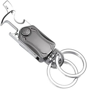 MQLSAERI Porte Clef Multifonction - Hommes Porte-clés Voiture Mousqueton Décapsuleur Metal Ouvre-Bouteille 1pcs - Noire.