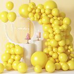 Yellow Balloons 92Pcs Yellow Balloon Arch Kit 5/10/12/18 Inch Matte Latex Yellow Balloons Multi Sizes as Honey Bee Mustard Yellow Balloons Baby Shower Birthday Sunflower Party Decorations