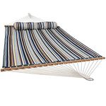 Sunnydaze Outdoor Quilted Fabric Hammock - Two-Person with Spreader Bars - Heavy-Duty 450-Pound Capacity - Ocean Isle