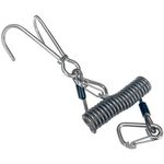 EEBBL Diving Reef Hook, Scuba Diving Reef Hook, 316 Stainless Steel Diving Double Reef Hook with Spiral Coil Lanyard for Diving Equipment Black