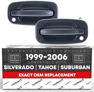 T1A Left and Right Pair of Black Exterior Door Handles for 1999-2007 Chevy Silverado and GMC Sierra, Fits Avalanche Escalade, Yukon XL, Yukon, Tahoe, Suburban, Denali T1A 15034985/15034986