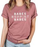 Spunky Pineapple Babes Support Babes Inspirational Feminist T-Shirt Mauve