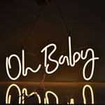 Oh Baby Neon Signs for Wall Decor, LED Neon Lights Sign for Bedroom Room Baby Shower Decorations, Birthday Party(Warm White,17x9inches)