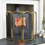 Black Country Metal Works Ltd Dynasty Four Fold Fire Screen in Polished Brass