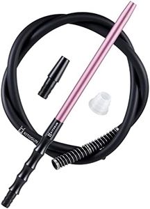 Kitosun D-Hose Hookah Hose Set – Premium Shisha Accessories 1.1ft Long Detachable Aluminum Mouthpiece Handle | 5ft Silicone Pipe | Hookah Adapter | Anti-Kinking Spring | Silicon Grommet (Pink)