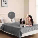 DUJUIKE Waterproof Bed Blanket, Flannel Waterproof Dog Blanket, Suitable for Pet Blanket Bed Sofa Furniture Protector, Double-Sided Soft Multi-Functional Waterproof Protective Blanket(60"x80",Gray)