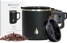 Elemental Summit Insulated Coffee Mug - Triple-Wall Stainless Steel Travel Cup for Hot and Cold Drinks - Thermal Coffee Mug with Lid and Handle for Camping, Office, and Travel 12oz - Black