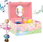 Jewelkeeper Musical Jewelry Box for girls, Rainbow Ballerina jewelry box, Swan Lake Tune & ballerina doll, Great Girls Gifts Jewelry Box with Ballerina