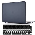 Case Compatible with MacBook Pro 13 inch Models: A1502 & A1425 Version 2015 2014 2013 2012, Plastic Hard Shell Cover & Keyboard Protector for MacBook Pro Retina 13 Inch - Matte Black