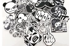 120PCS Black White Vinyl Sticker Graffiti Decal Perfect to Laptops, Skateboards, Luggage, Cars, Bumpers, Bikes, Motorcycle