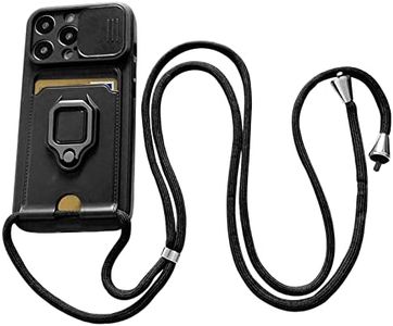 Oihxse Funda con Cuerda Compatible con iPhone 6/6S, con [Ajustable Cordón][Ranura para Tarjetas][Soporte de Anillo] [Protección de Lente] Case, Suave TPU Silicona Protection Cascarón