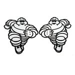 Michelin Man running graphics stickers decals Motorcycle car Medium x 2