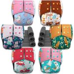 Kids Need Leakage Proof cloth diaper for babies 0 to 3 years High Absorbent 6 Reusable diaper cover 6 Insert pad combo Pack 5-18Kg Adjustable free size Washable Pocket cloth diapers for babies 48