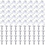 40 Pcs Recessed Light Clips Downlight Housing C Clips Retrofit for Downlight with Self Tapping Screws Metal Recessed Lighting Clips for Recessed Retrofit Down Light, Silver