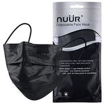 NUÜR 10pcs 3 Ply Disposable Face Mask, Mask with Filter Layer and Elastic Earloop, Retail Sealed bags, Black